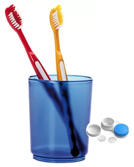 Dental and Vision Plans two toothbrushes in a blue cup